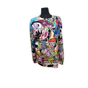 Cartoon‎ Network All Over Print Graphic Crewneck Sweatshirt Colorful L
